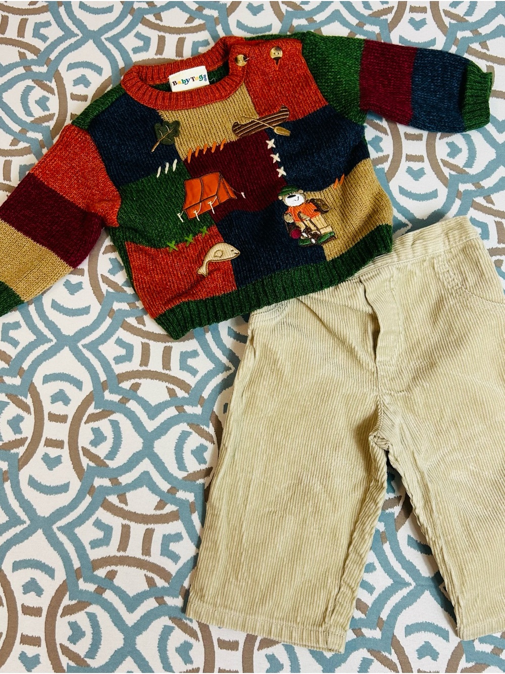 Vintage fall 2pc outfit set size 6-9 M